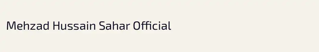 Mehzad Hussain Sahar Official